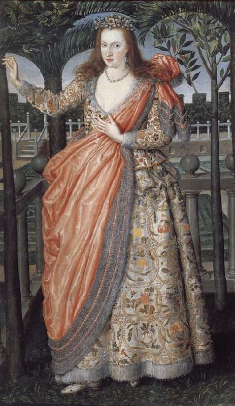 Robert Peake the Elder Portrait of a Lady of the Hampden family oil painting image